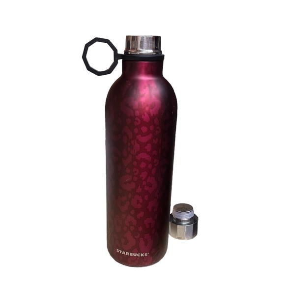 Starbucks Other - Starbucks Leopard print maroon stainless steel water bottle 20oz